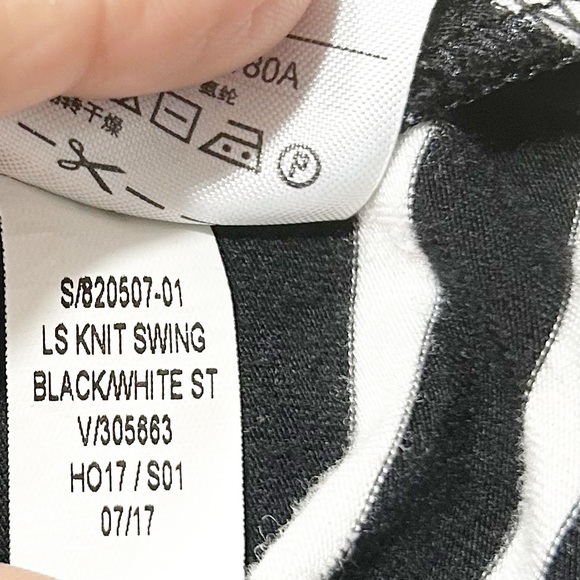 Old Navy Jersey Knit Long Sleeve Striped Swing Dress Rounded Collar Comfortable - Picture 8 of 10